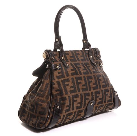 fendi top handle zucca|Fendi black handbags.